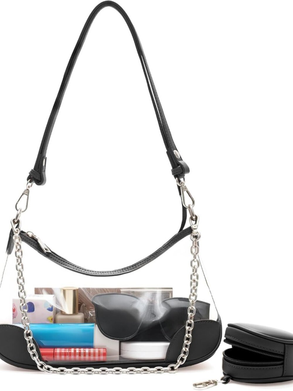 Clear Bag for Stadium Events, Clear Purse for Women Concert Crossbody, PVC Shoul